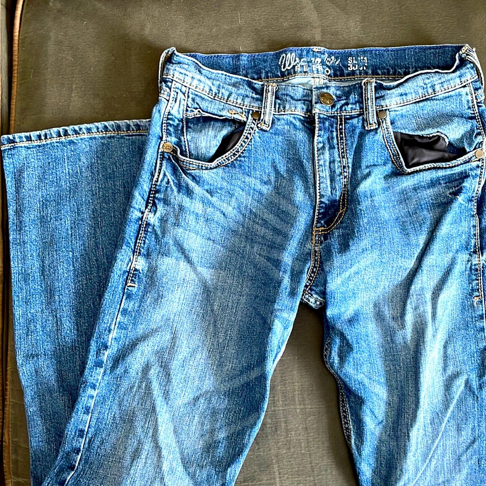 Mens Wrangler Retro Jeans Slim Fit boot cut